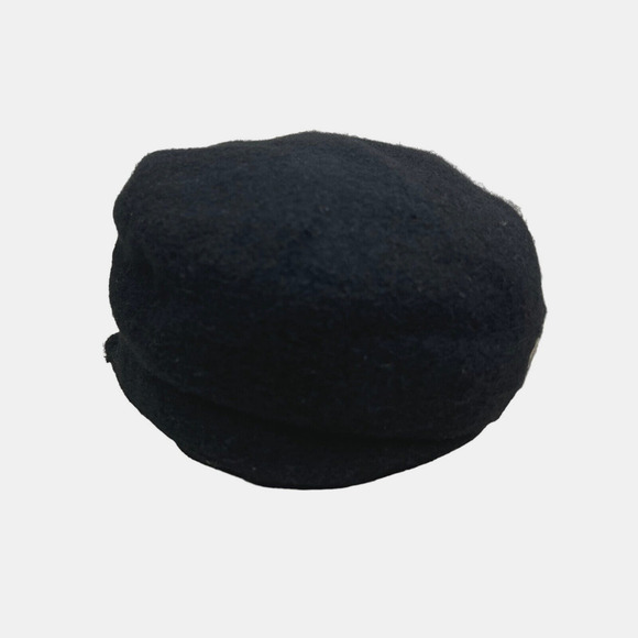 Black Wool Blend Bling‎ Cadet Hat Cap Women Elastic Trim Grommet Detailing OSFM - Picture 3 of 6